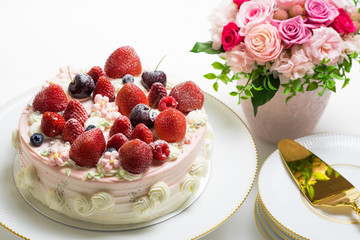 ケーキ　バラの花