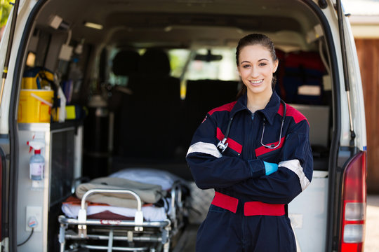 happy female paramedic