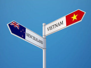 Vietnam New Zealand  Sign Flags Concept