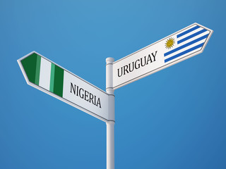 Uruguay Nigeria  Sign Flags Concept