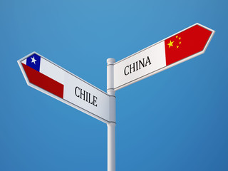 China Chile  Sign Flags Concept