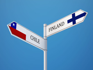 Finland Chile  Sign Flags Concept