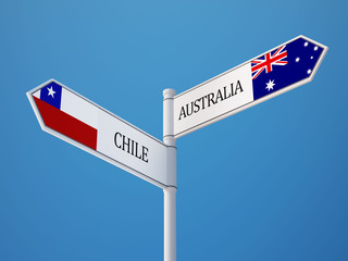 Australia Chile  Sign Flags Concept