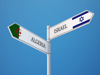 Algeria Israel  Sign Flags Concept