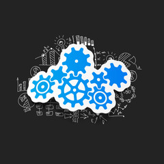 Drawing business formulas: cogwheel