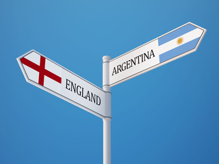 Argentina England  Sign Flags Concept