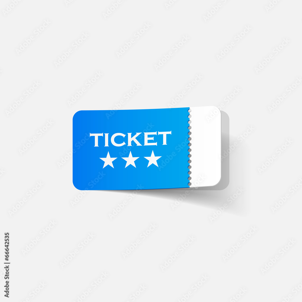 Sticker realistic design element: ticket