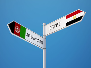 Afghanistan. Egypt  Sign Flags Concept