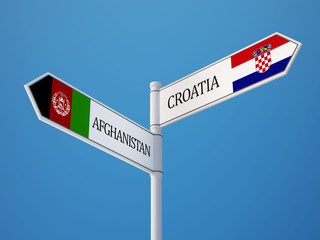 Afghanistan. Croatia.  Sign Flags Concept
