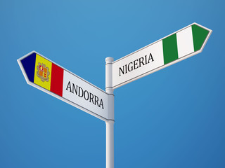 Andorra Nigeria  Sign Flags Concept