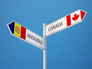 Andorra Canada  Sign Flags Concept