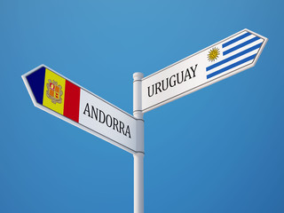 Uruguay Andorra  Sign Flags Concept