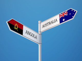 Australia Angola  Sign Flags Concept