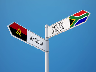 Serbia Angola  Sign Flags Concept
