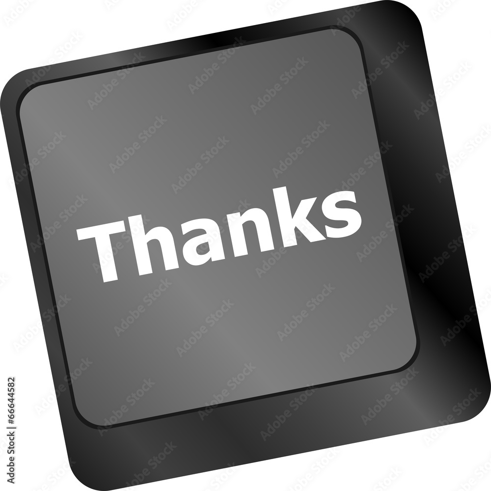 Fototapete a thanks message on enter key of keyboard