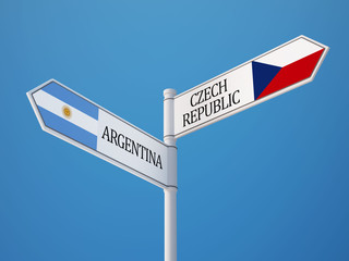 Argentina Czech Republic  Sign Flags Concept