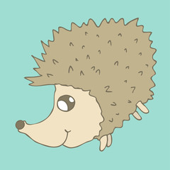 Hedgehog, crew cut, vector illustration, hand drawn