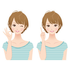 女性　表情　セット