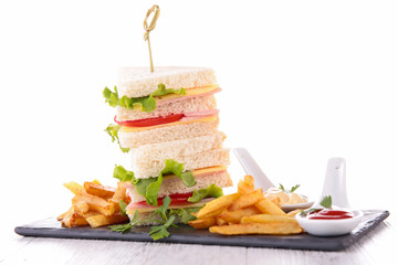 sandwich and french fries