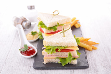 sandwich and french fries