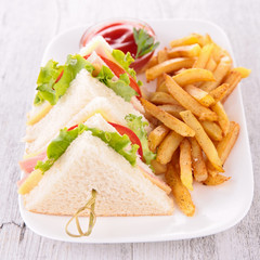 sandwich and french fries