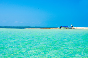 Paradise Beach on beautiful island South Water Caye - Belize