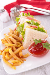 sandwich and french fries