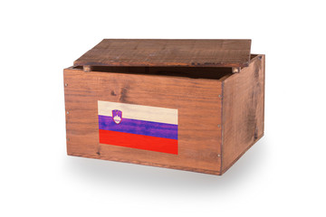 Wooden crate isolated on a white background