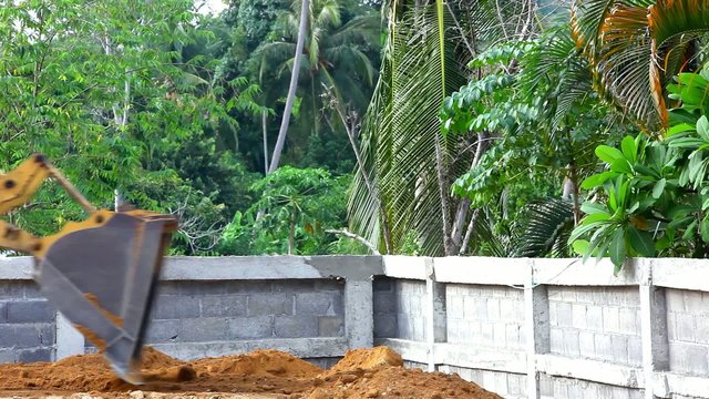 Earthmover dozer doing earthmoving works outdoors. Video
