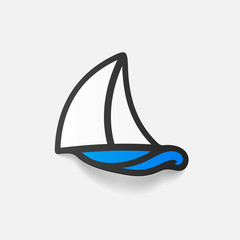 realistic design element: sailboat