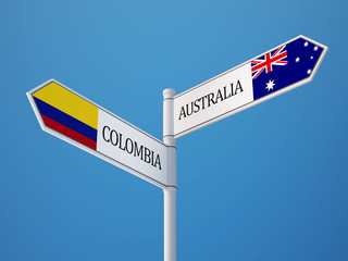 Australia Colombia  Sign Flags Concept