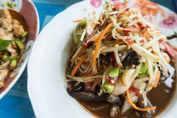 Thai Papaya Salad with crab .