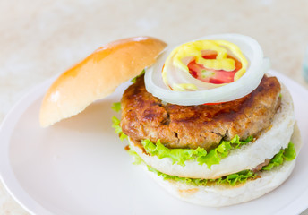 Close up  hamburger