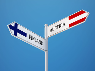 Austria Finland  Sign Flags Concept