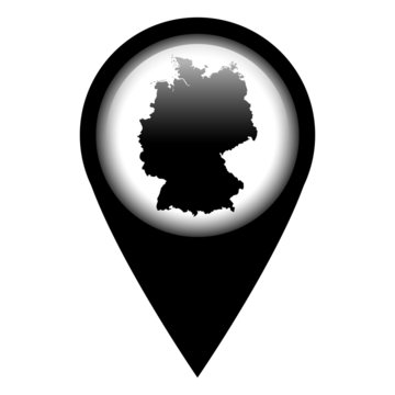 Vector pin with the map in - Germany