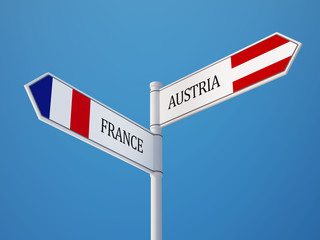 Austria France  Sign Flags Concept