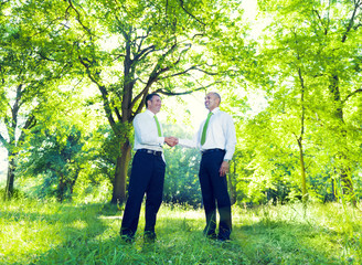 Fototapeta premium Green Business Handshake
