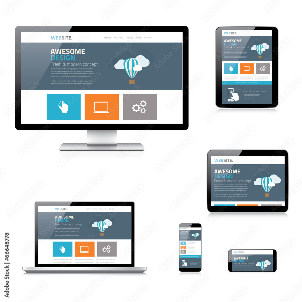 Aufkleber modern flat responsive web design vector illustration isolated