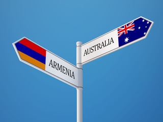 Australia Armenia  Sign Flags Concept