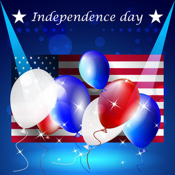 Independence day, vector background with US flag