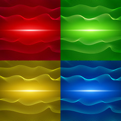 Obraz premium set of four abstract backgrounds with waves