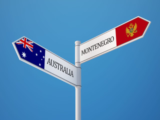 Australia Montenegro.   Sign Flags Concept