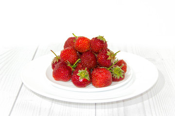 Strawberry in white plate