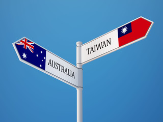 Taiwan Australia  Sign Flags Concept