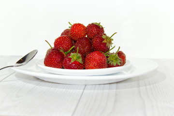 Strawberry in white plate