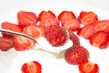 Strawberry in white plate