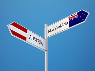 Austria New Zealand  Sign Flags Concept