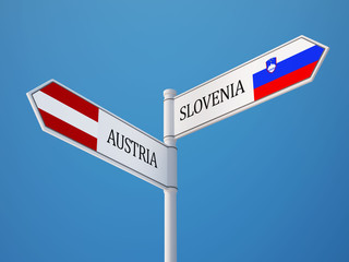 Slovenia Austria  Sign Flags Concept