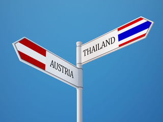 Thailand Austria  Sign Flags Concept