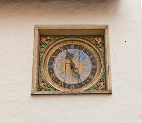 Fototapeta na wymiar Clock (1684) of Holy Spirit church in Tallinn, Estonia